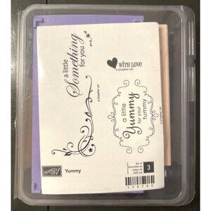 Stampin Up! Yummy wood mounted rubber stamp set 113782 new unmounted holiday